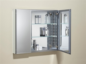 Picture of Double Door Mirrored Aluminum Cabinet