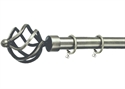 Picture of 25-28mm Sunflex Prestige Stainless Steel Effect Titan Finials Curtain Pole 120cm - 210cm