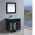 Picture of Glass Basin Solid Wood Cabinet